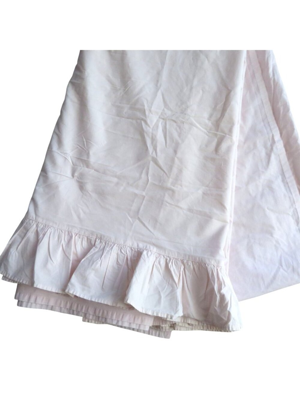 Simply Shabby Chic Light Pink Blush Cotton Full Double Flat Sheet Ruffle Edge